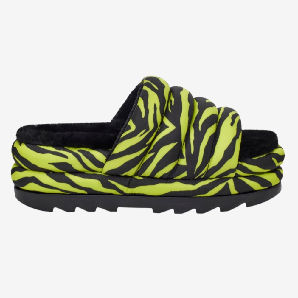 Ugg Maxi Platform Slides - Key Lime Tiger Print |… - image 1